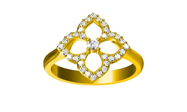 El anillo de bodas de belleza. Renderizado 3D — Foto de Stock