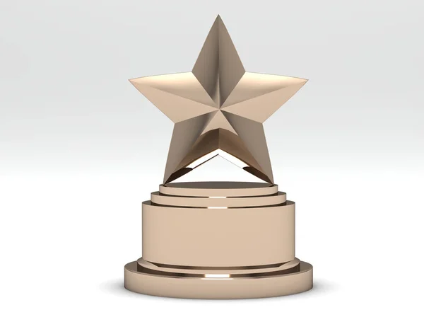 Bronze Star Awards egy fehér háttér. 3D-leképezés — Stock Fotó