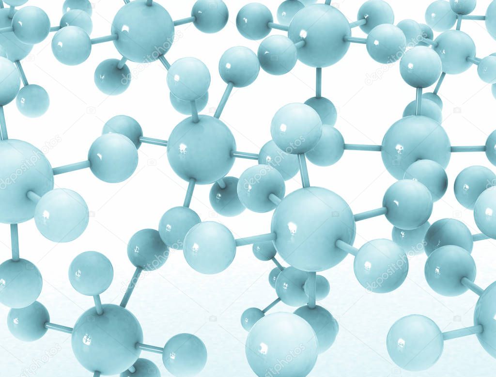 3d illustration of molecule model. Science background with molec