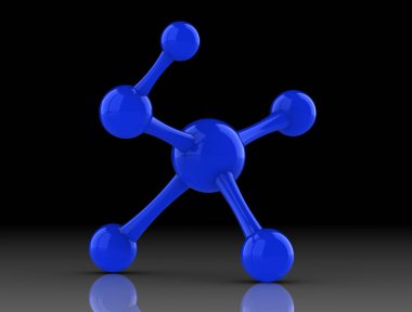 molekül modeli 3D Illustration. Bilim arka plan ile molec