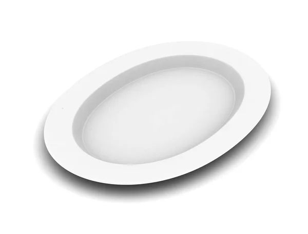 흰색 배경.3d 그림에 빈 접시 — 스톡 사진