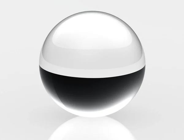 Глянцевая сфера, изолированная на белом, 3D рендеринг , — стоковое фото