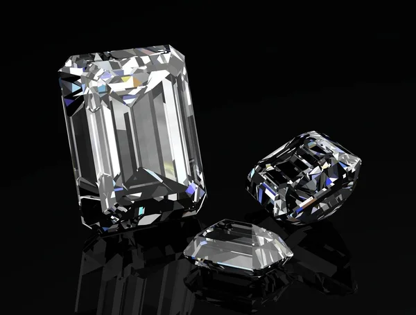 Diamant-Juwel (hochauflösendes 3D-Bild) — Stockfoto