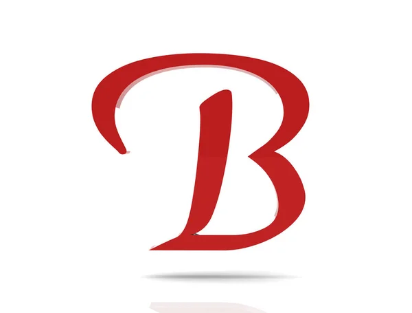 3d brilhante coleção de letras vermelhas - B — Fotografia de Stock
