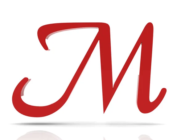 3d shiny red letter collection - M — Stock Photo, Image