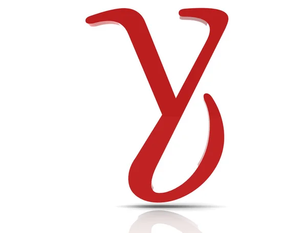 3D-glanzende rode brief collectie - Y — Stockfoto