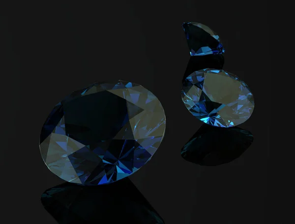 Alexandrite sur fond noir.Illustration 3D — Photo