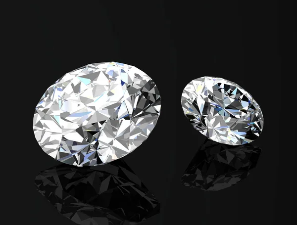 Diamond jewel on black background (high resolution 3D image) — Stock Photo, Image