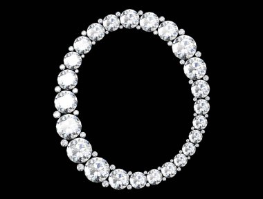 Mücevher taşlı elmas harfler (yüksek çözünürlüklü 3B resim)