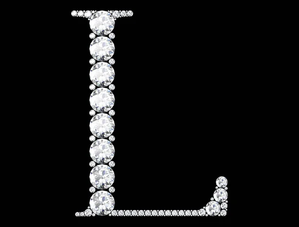 Letras de diamantes con piedras preciosas (imagen 3D de alta resolución) — Foto de Stock