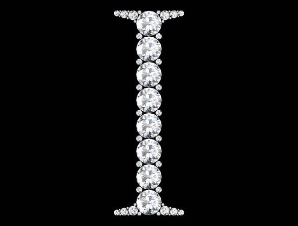 Diamantbuchstaben mit Edelsteinen (hochauflösendes 3D-Bild)) — Stockfoto
