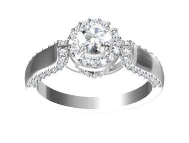 Bir beyaz background.3d örnek üzerinde mücevher yüzük 