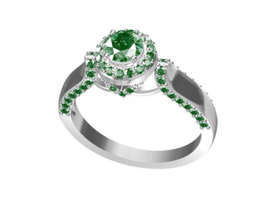 Bir beyaz background.3d örnek üzerinde mücevher yüzük 