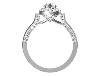 Bir beyaz background.3d örnek üzerinde mücevher yüzük 