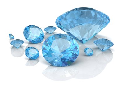 Akuamarin mücevher (yüksek çözünürlükte 3d görüntü)