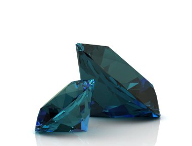 Alexandrite üzerinde beyaz background.3d illüstrasyon
