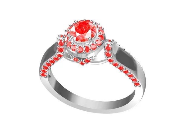 Jewellery ring on a white background.3d illustration — Stock Photo, Image