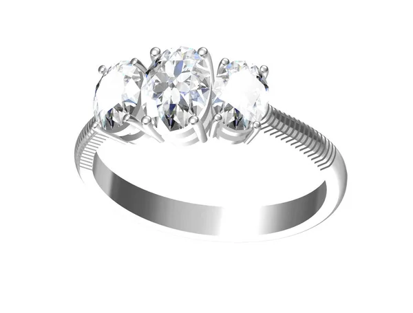 Šperky prsten na bílém background.3d obrázek — Stock fotografie