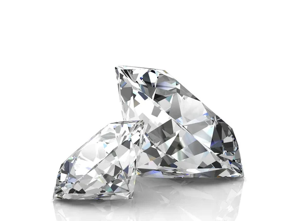 Diamant auf weißem Hintergrund (hochauflösendes 3D-Bild)) — Stockfoto