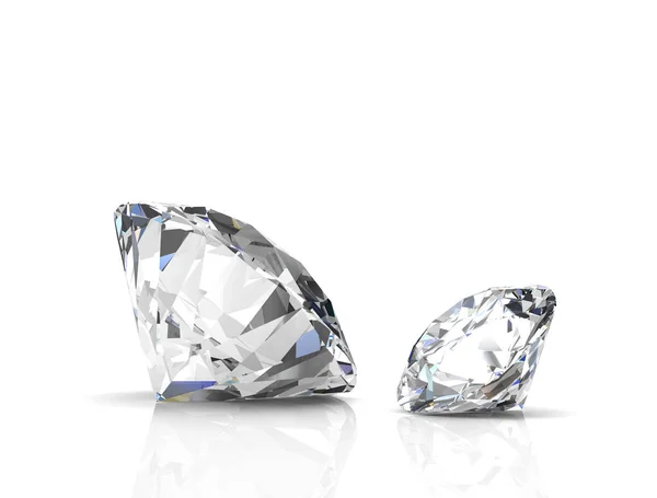 Diamante sobre fondo blanco (imagen 3D de alta resolución ) — Foto de Stock