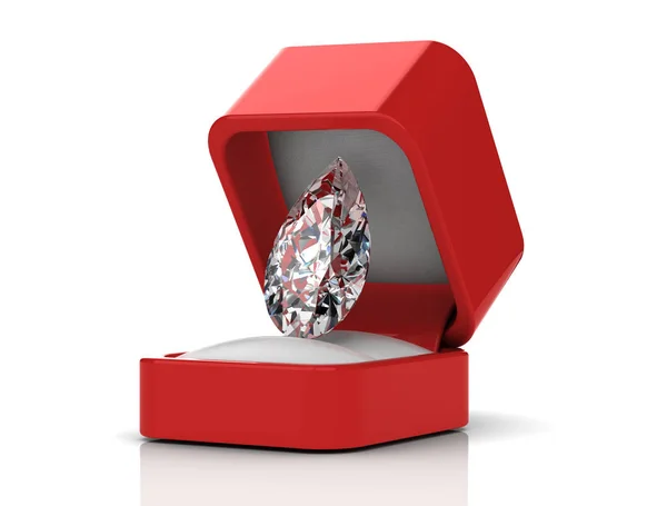 Diamante in una confezione regalo (immagine 3D ad alta risoluzione ) — Foto Stock