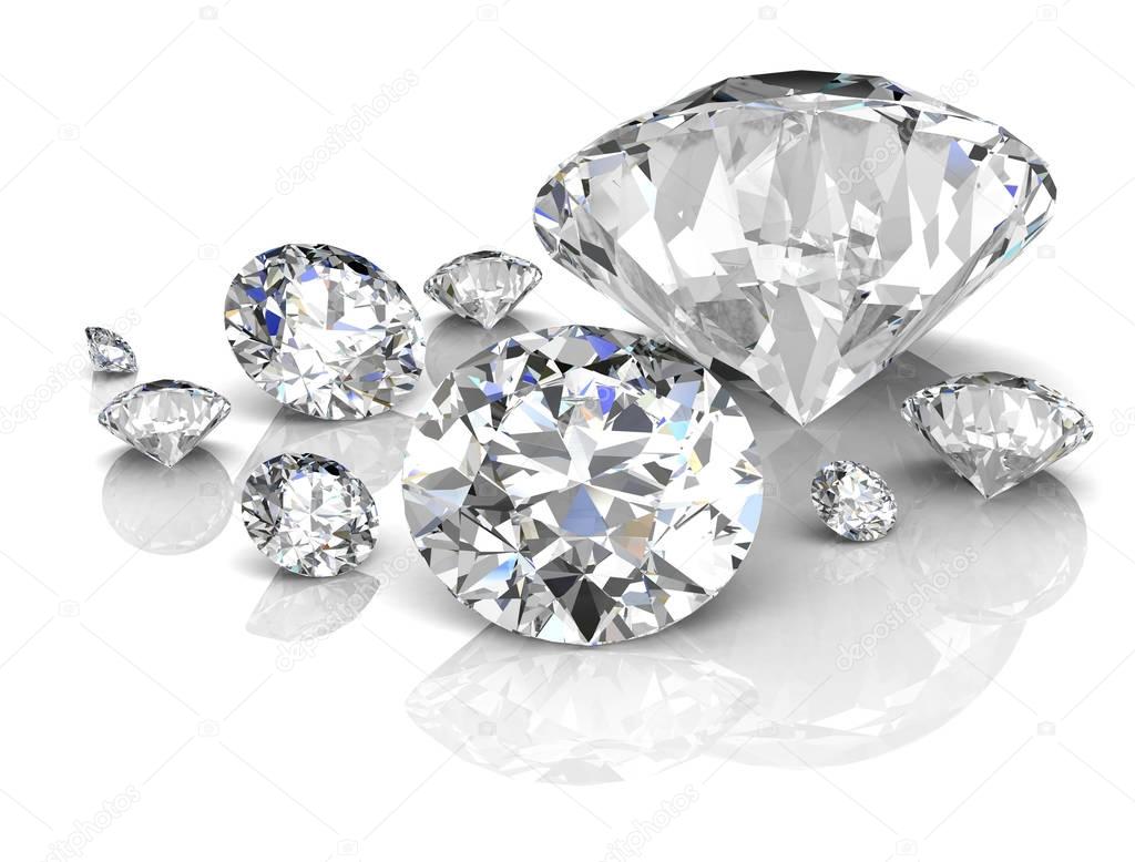 diamond on white background (high resolution 3D image)