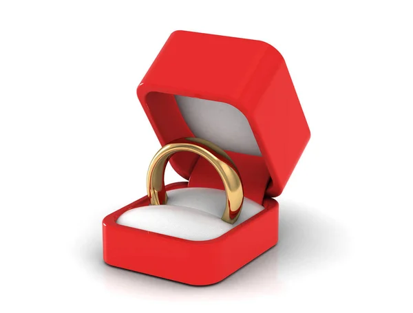 Bague de mariage en or .3d illustration — Photo