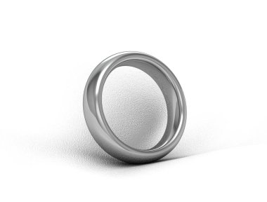 Altın alyans beyaz background.3d resimde üzerinde