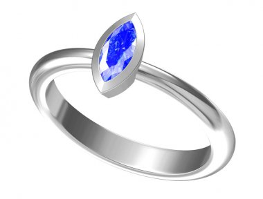 Altın alyans beyaz background.3d resimde üzerinde