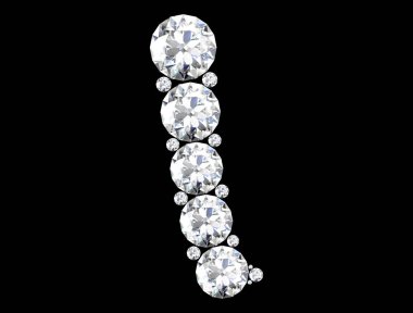 Mücevher taşlı elmas harfler (yüksek çözünürlüklü 3B resim)