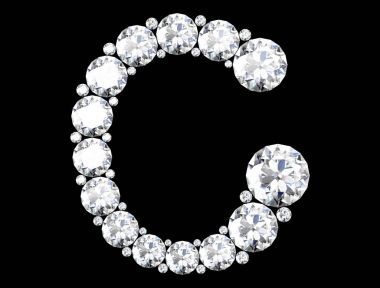 elmas harflerle siyah (yüksek resolutio izole değerli taşlar