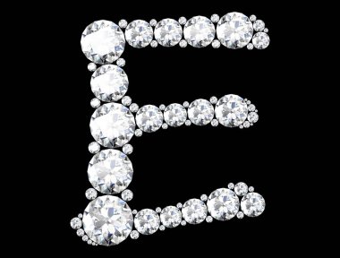 elmas harflerle siyah (yüksek resolutio izole değerli taşlar