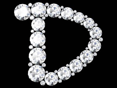 elmas harflerle siyah (yüksek resolutio izole değerli taşlar