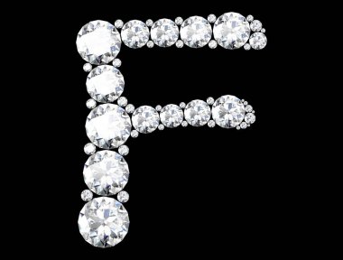 elmas harflerle siyah (yüksek resolutio izole değerli taşlar