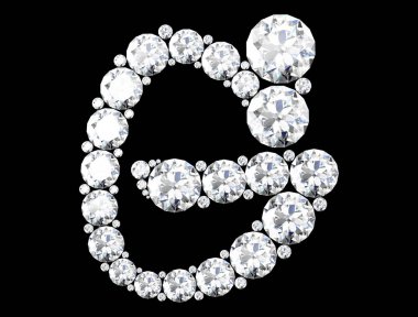 elmas harflerle siyah (yüksek resolutio izole değerli taşlar