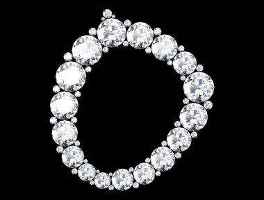 elmas harflerle siyah (yüksek resolutio izole değerli taşlar