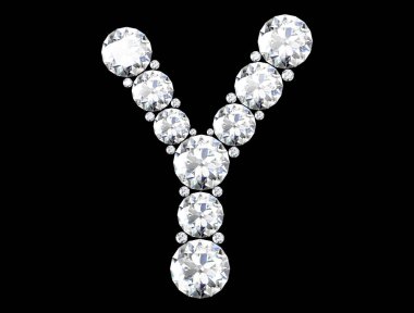 elmas harflerle siyah (yüksek resolutio izole değerli taşlar