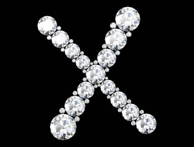 elmas harflerle siyah (yüksek resolutio izole değerli taşlar