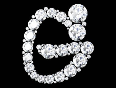 elmas harflerle siyah (yüksek resolutio izole değerli taşlar