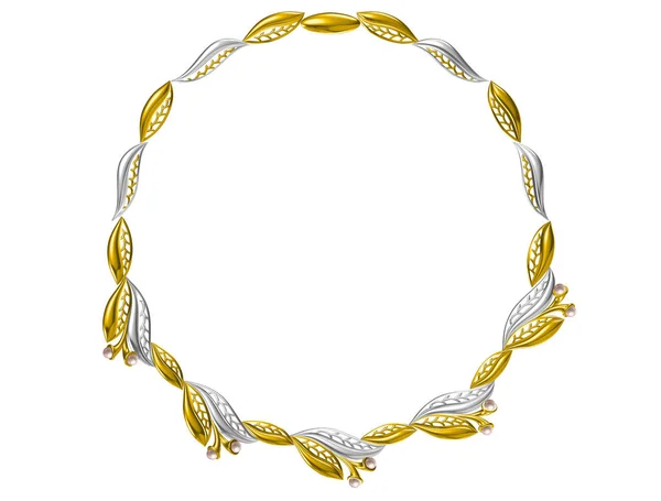 Jewellery necklace isolated on white background — Stock Photo, Image