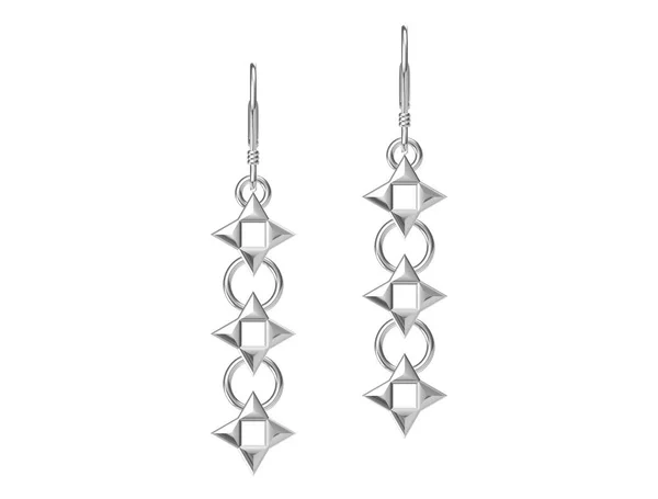Earrings isolated on white (3D rendering) — Stock Photo, Image