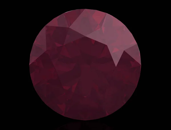 Ruby vagy Rodolite drágakő (nagy felbontású 3D-s kép) — Stock Fotó