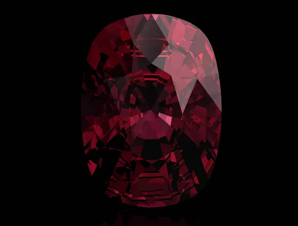 Ruby'i Rodolite değerli taş (yüksek çözünürlükte 3d görüntü) — Stok fotoğraf