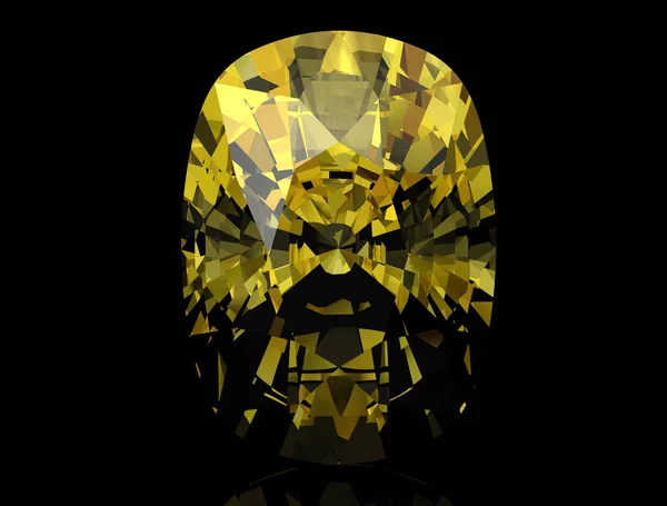 Κίτρινο ζαφείρι σε μαύρο background.3d εικονογράφηση — Φωτογραφία Αρχείου