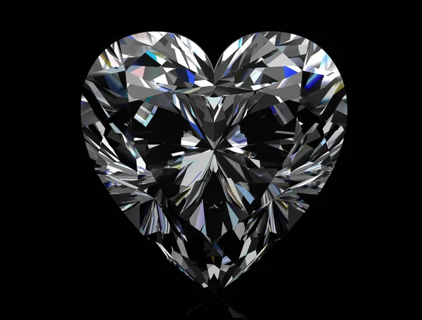 Diamant sieraad op zwarte achtergrond (3D-afbeelding met hoge resolutie) — Stockfoto