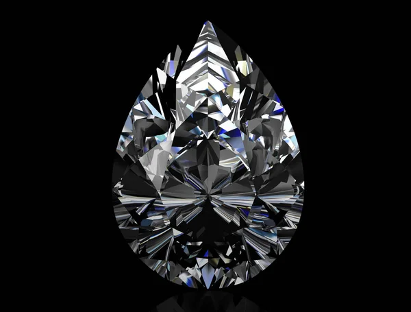 Diament klejnot na czarnym tle (wysoka rozdzielczość obrazu 3d) — Zdjęcie stockowe