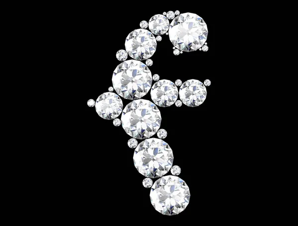 Letras de diamante com pedras preciosas (imagem 3D de alta resolução) — Fotografia de Stock