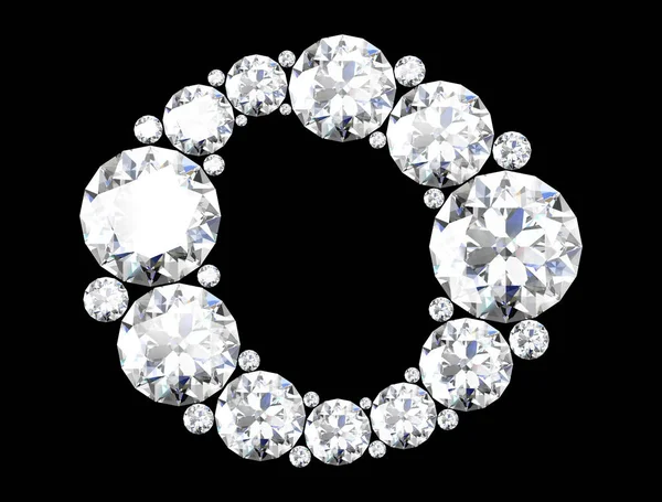 Mücevher taşlı elmas harfler (yüksek çözünürlüklü 3B resim) — Stok fotoğraf