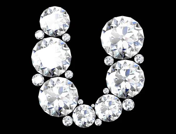 Letras de diamantes con piedras preciosas (imagen 3D de alta resolución) —  Fotos de Stock
