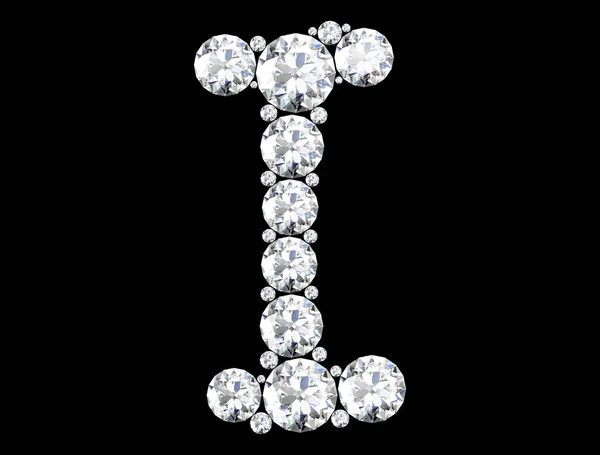 Diamantbuchstaben mit Edelsteinen auf schwarzem Grund (hohe Auflösung) — Stockfoto